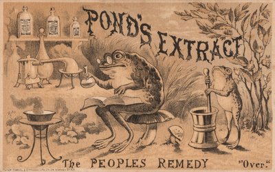 Frogs Preparing Medicines, Advertisement for Ponds Extract by American School